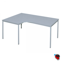 Freiformtisch-Winkel Schreibtisch 200 cm lichtgrau Winkel links - Maß: 200 x 120/80 cm - Platte 25 mm stark- super stabil -  Preishammer - sofort lieferbar !!!